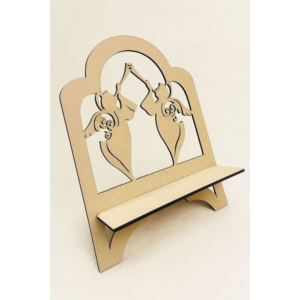 Porta Biblia E Livro Trabalhado Arabesco variedades Em Mdf 4mm Cru