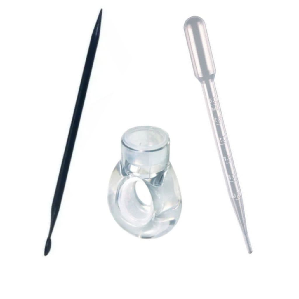 Kit Anel Acrilico + 2 Batoques + Palito Aplicador de Henna + Pipeta Sobrancelha