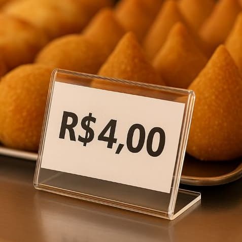Kit 10 Displays Porta Preço Acrílico 5x3cm Para Vitrine e Buffet