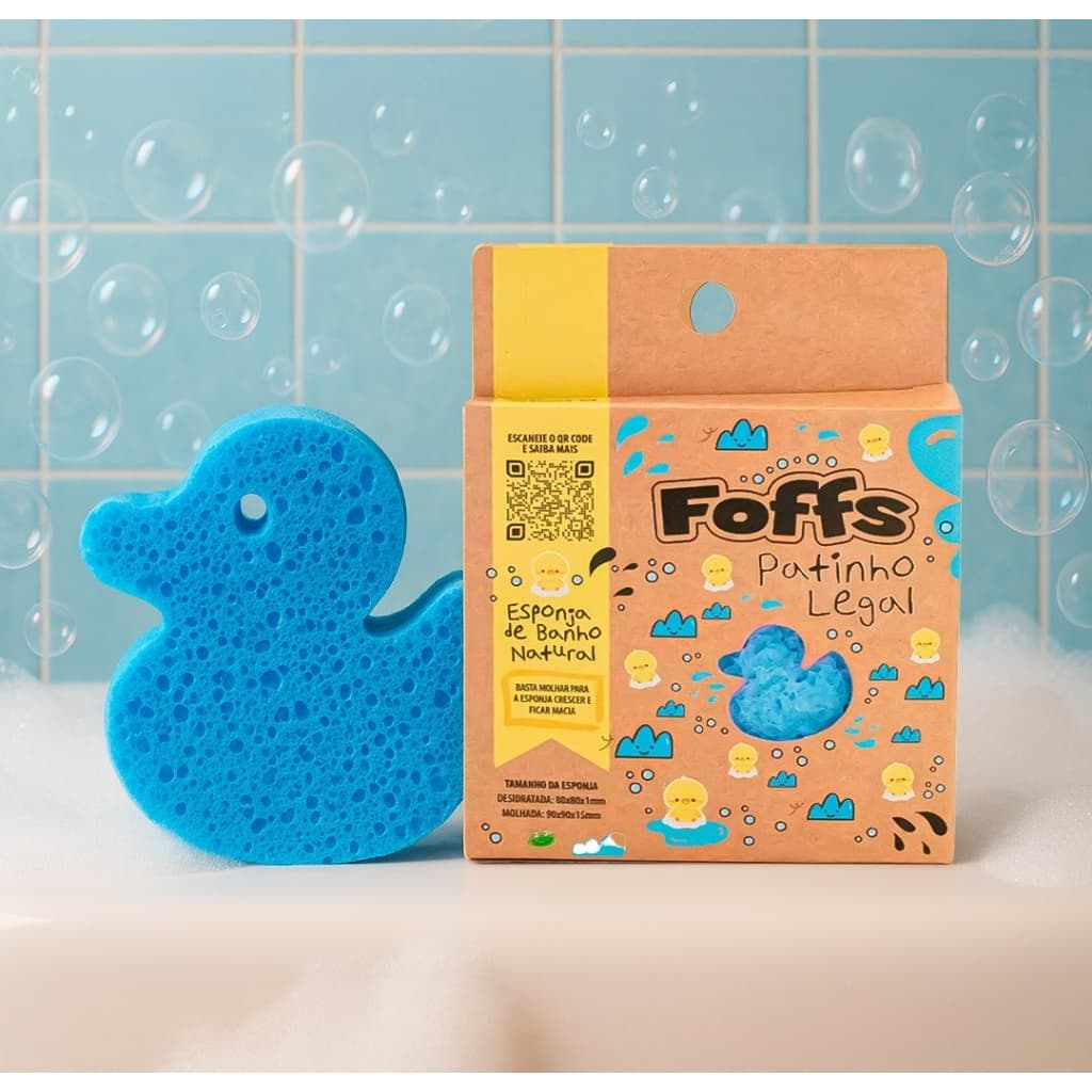 Foffs Esponja Banho Celulose Divertida Infantil