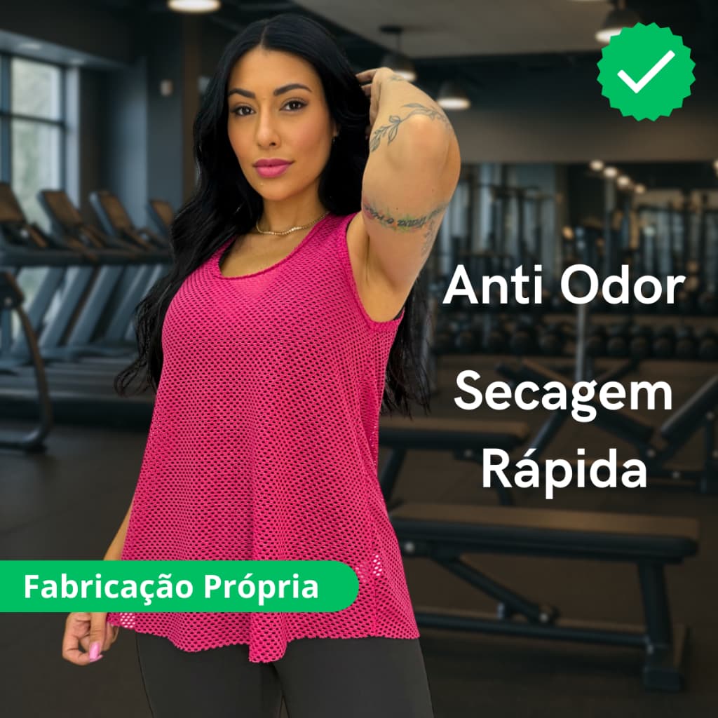 Regata Fitness Feminina Academia Arrastão Telinha com Tapa Bumbum