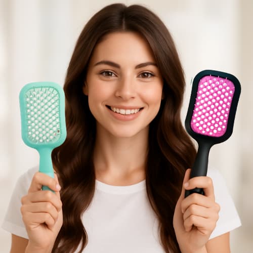 Escova de Cabelo Secagem Rápida Raquete Vazada
