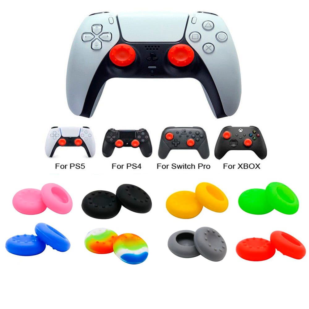Par de Grips Silicone para Controle Ps2 Ps3 Ps4 Ps5 Switch Grip Xbox 360 Xbox One