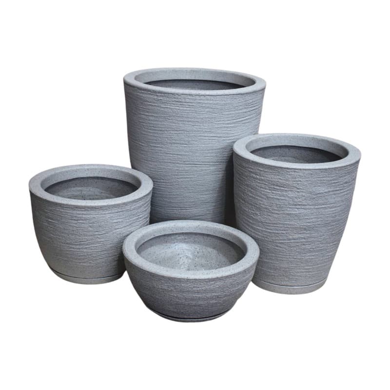 Kit 4 Vasos Coluna Bojo Escovado 1,2 e Bojo Escovado 1 E Bacia 1 para plantas e flores pequeno médio grande porte jardim