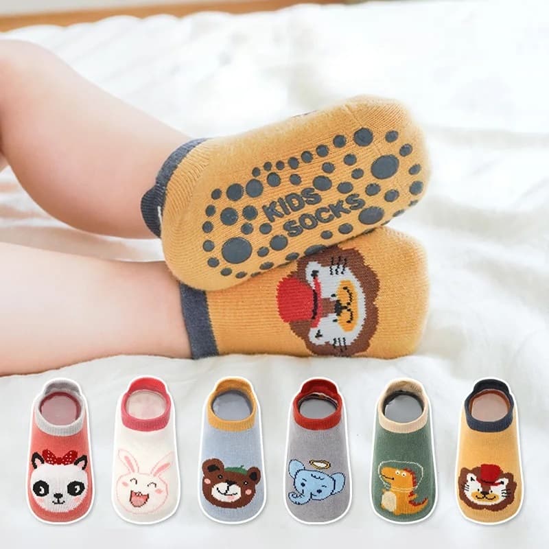 Meia infantil Antiderrapante Kit 3 Pares De 1 a 3 Anos.