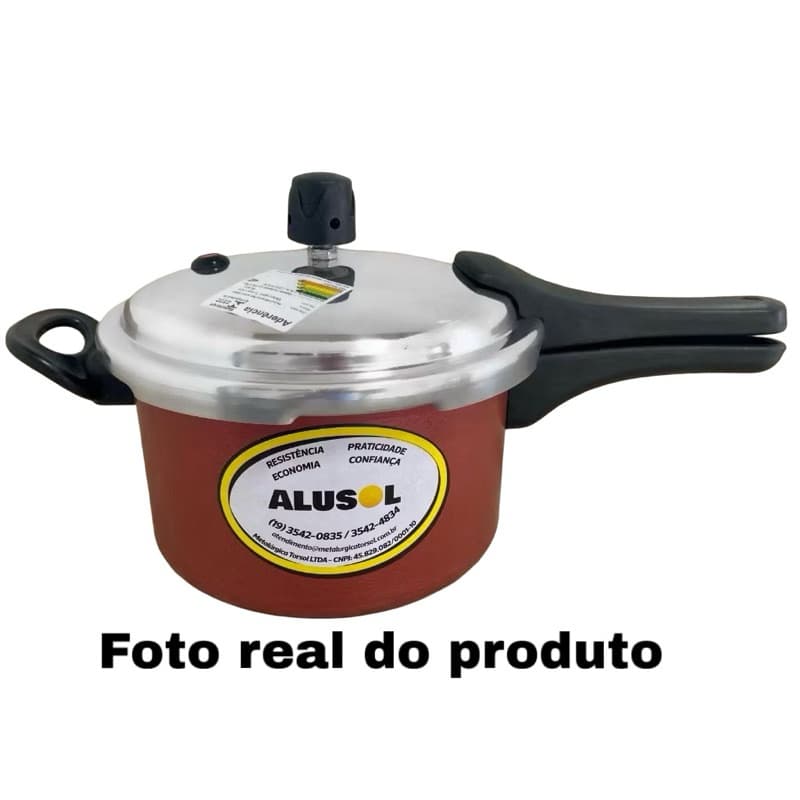 Panela de Pressão 2,5 Litros - Fechamento Externo - Teflon Cereja