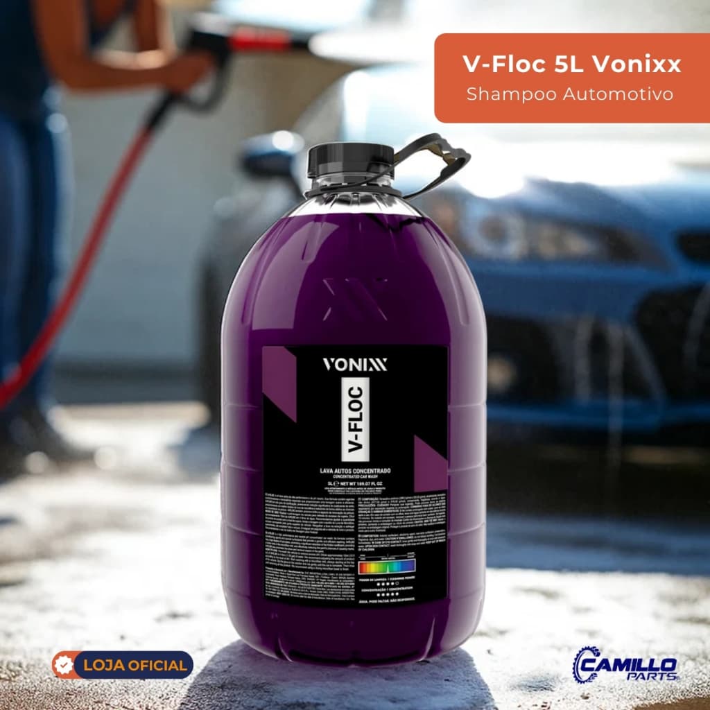 Shampoo Automotivo Concentrado Vonixx V-Floc 5L Brilho Intenso e Alto Rendimento Alta Performance