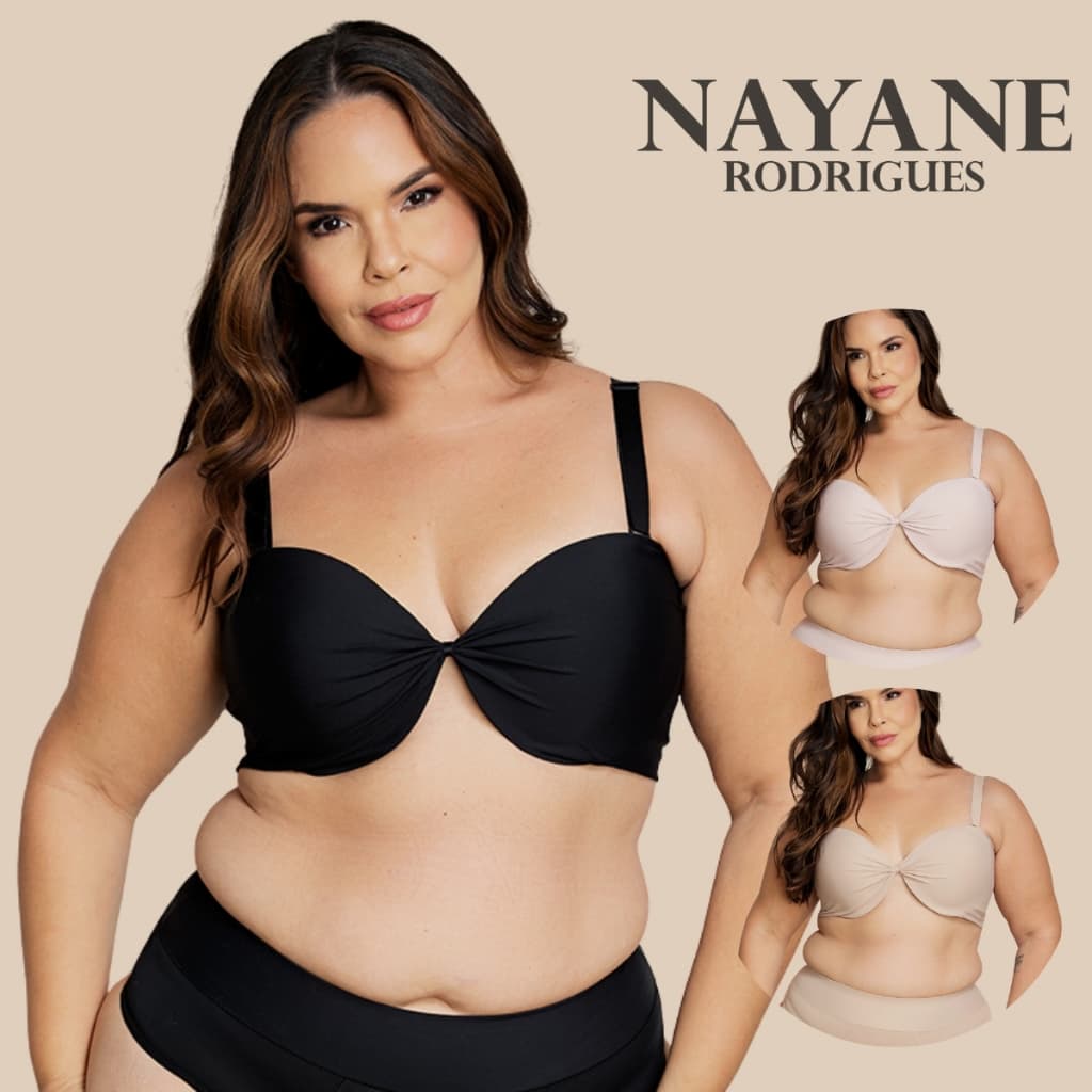 Sutia Plus Size Tomara Que Caia Sustentacao Reforcada Conforto Com Bojo E Alcas Removiveis