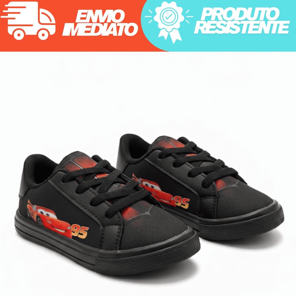 Tênis Menino Infantil Escolar Resistente Leve e Macio Barato Carros Kids Tenis Casual Criança