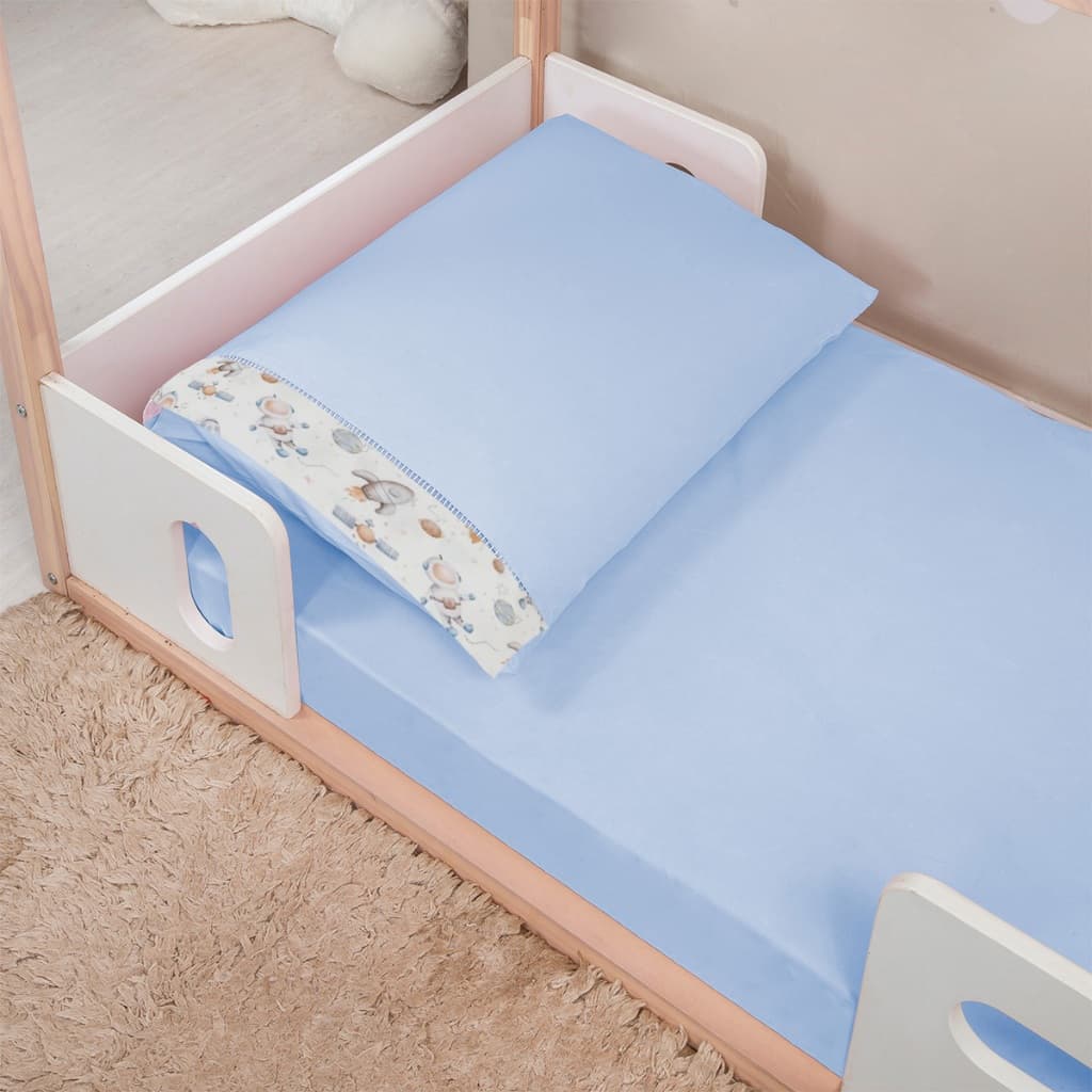 Jogo Lençol Cama Montessoriana 2 Pçs Percal - Ponto Palito Super Macio