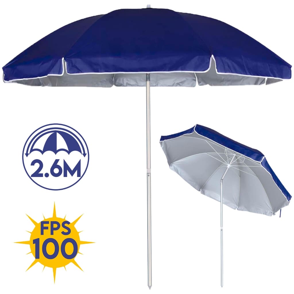 Guarda Sol Grande Articulado Verão 2,60m Com Haste Em Alumínio E FPS 100 Mor