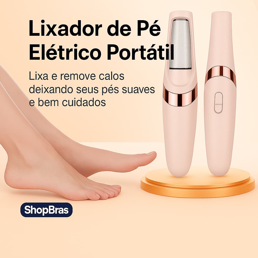 Lixador de Pé Elétrico - Esfoliador Tira Calos Pedicure Portátil