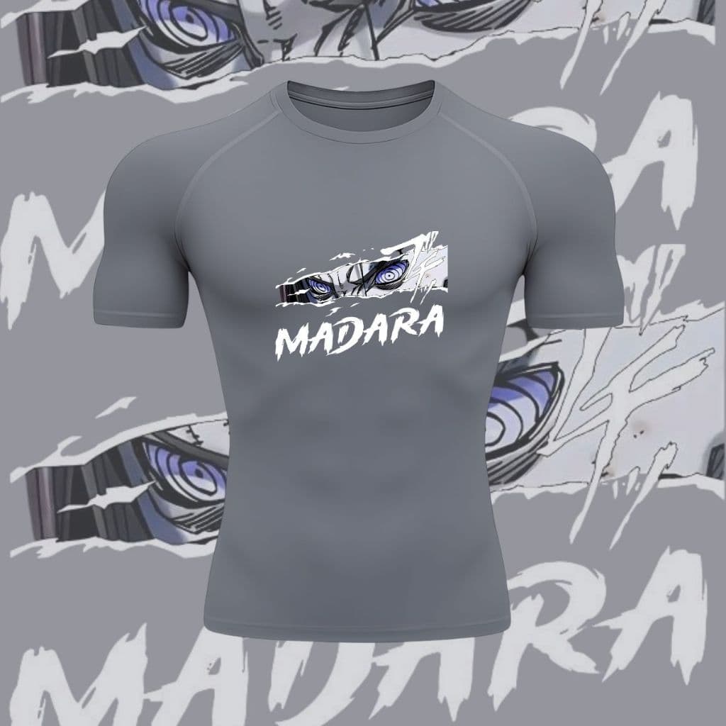 Camiseta Compressão Manga Curta Anime Madara Rash Guard Proteção Solar Oferta 24h