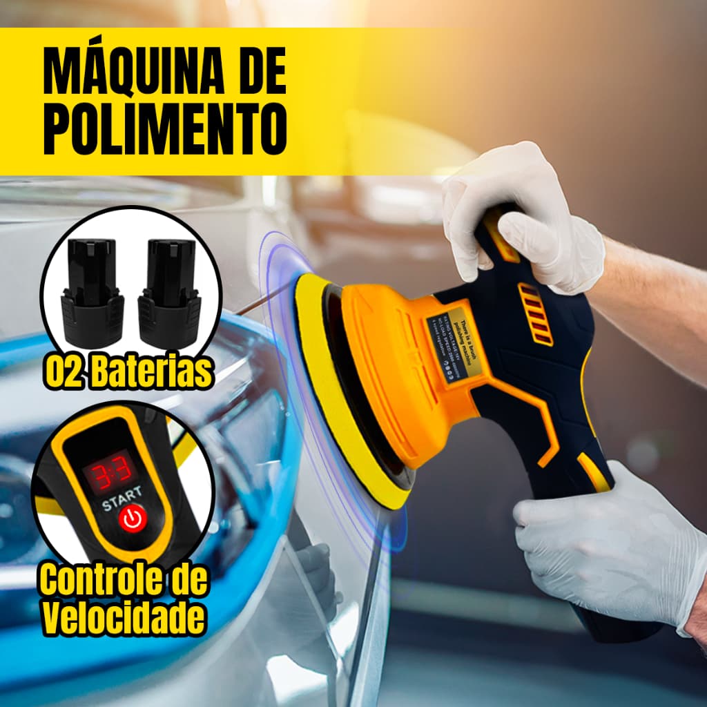 Polidora Automotiva Lixadeira Politriz Portátil Sem Fio Elétrica Polimento Polidor Enceradora