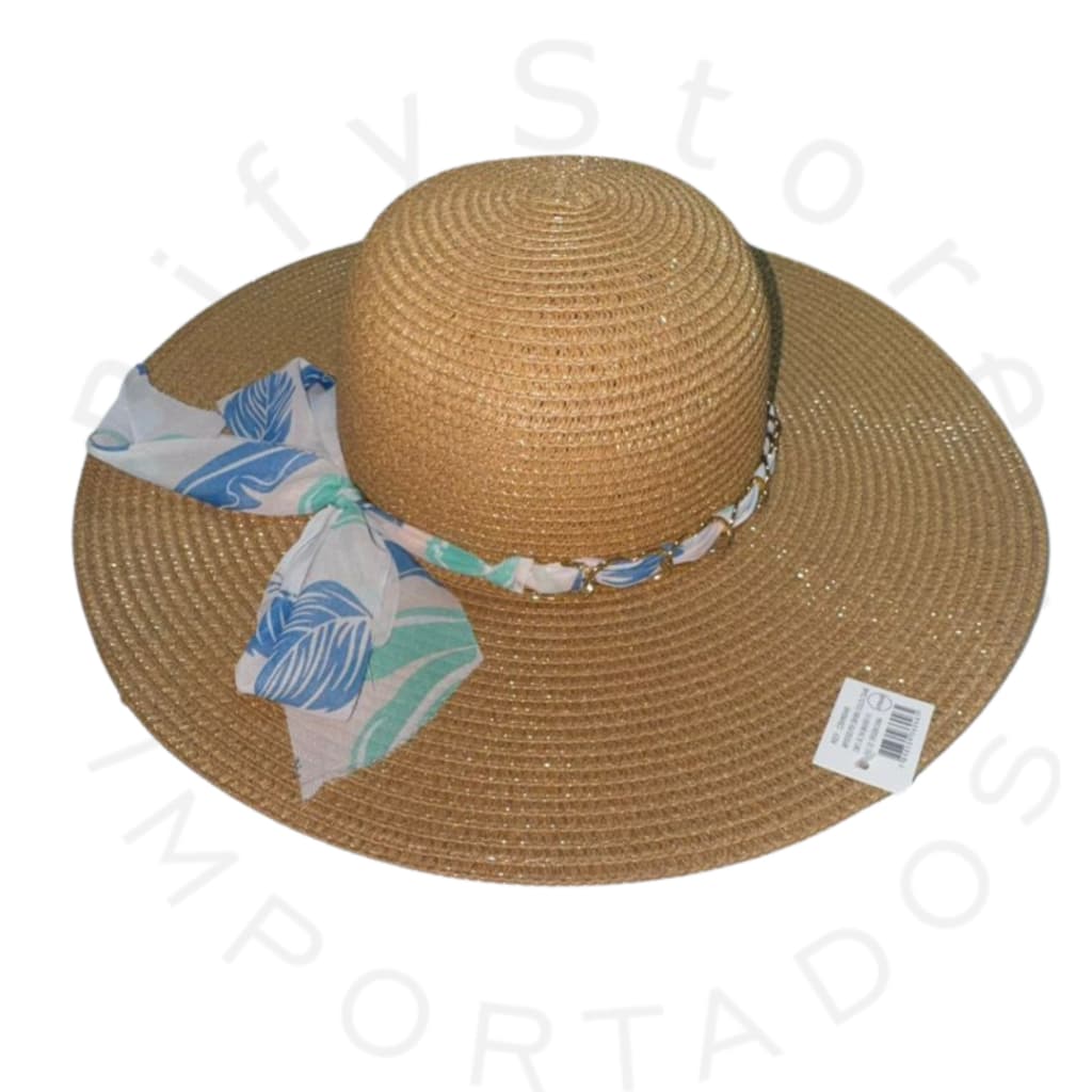 Chapéu Feminino Praia Sol Aba Larga Palha Sintética Flexível Moda Verão Em Cores