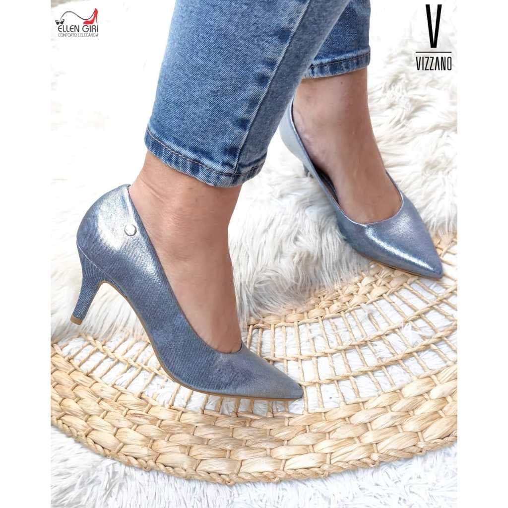 Scarpin VIZZANO Feminino Clássico Salto Médio 7,5 cm Confortável Macio Original (Temos outras Cores)