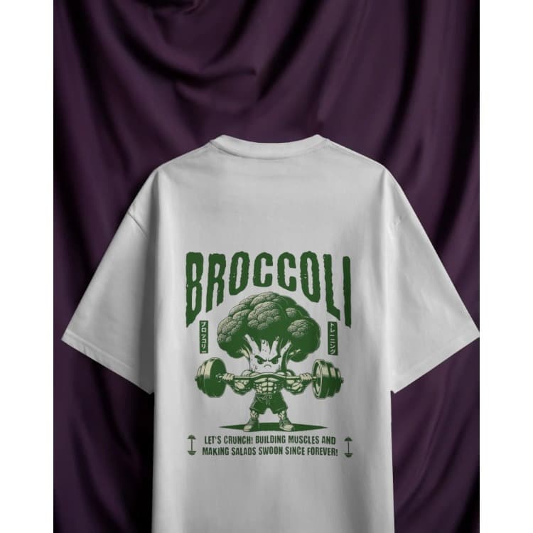 Camiseta Feminina Brócolis Academia Básica Treino 100% Algodão Cross Fit