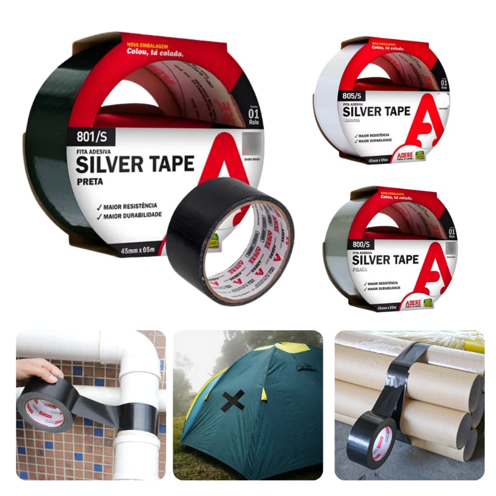 Silver Tape Preto Cinza E Branco 45mm X 5m: A Solução Adesiva Multifuncional
