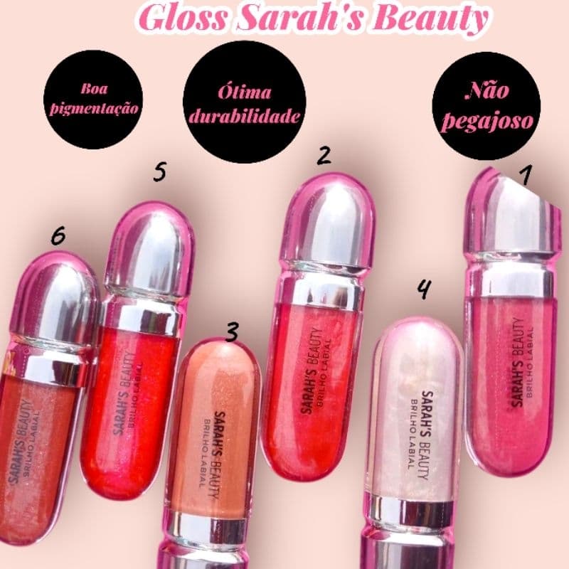 Gloss labial Sarah's beauty gloss lip gloss gloss cintilante brilho labial