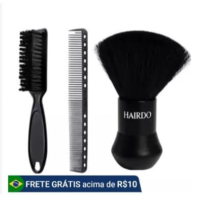 Kit Espanador Bolinha Com Pente Carbono e Escovinha Para Limpeza Disfarce