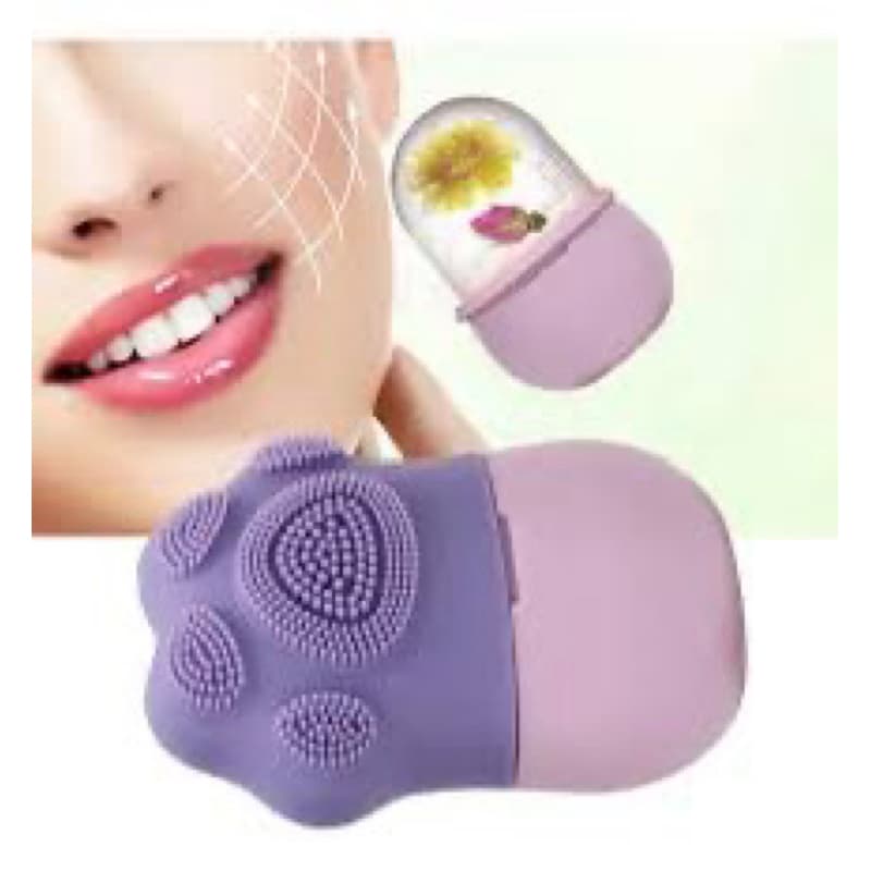 Cor: Azul -Molde de Gelo de Silicone para Cuidados com a Pele – Cubos Faciais + Garra