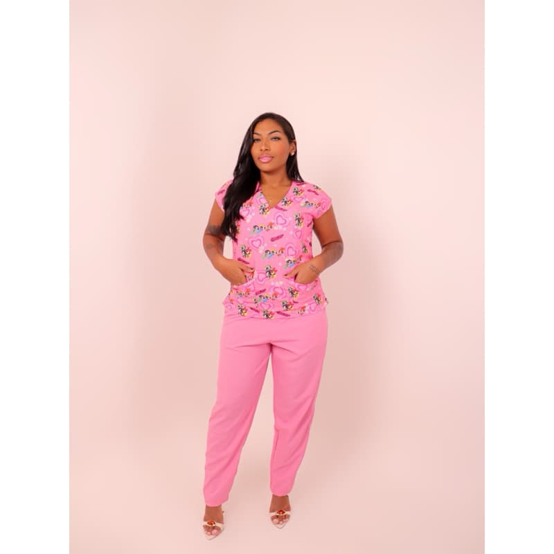 Scrub Conjunto Pijama Cirúrgico/Hospitalar (MENINAS SUPER PODEROSAS 1 REF 118)Qualidade e Durabilidade