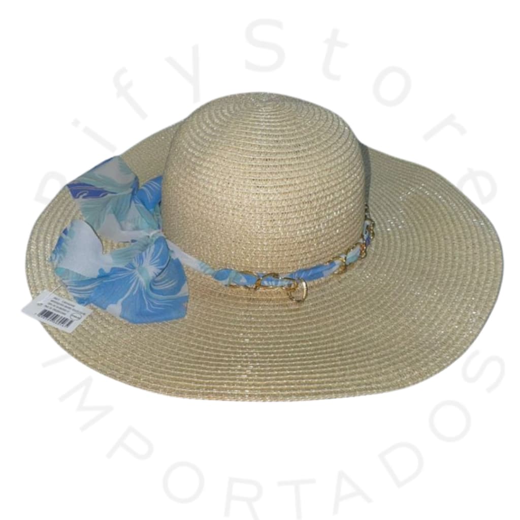 Chapéu Feminino Praia Sol Aba Larga Palha Sintética Flexível Moda Verão Em Cores