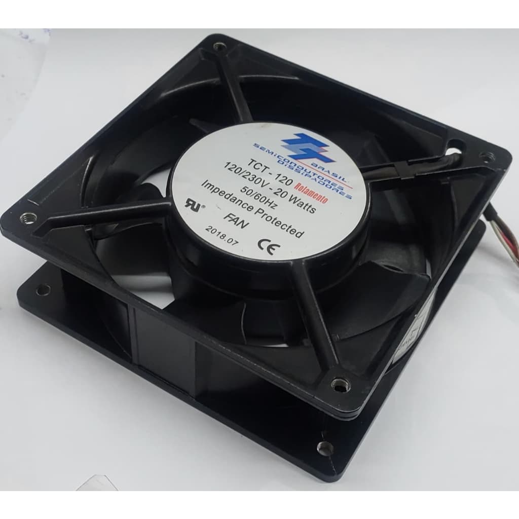 Ventilador de refrigeração TT Brasil Modelo TCT120 Rolamentado 120x120x38mm 110/220