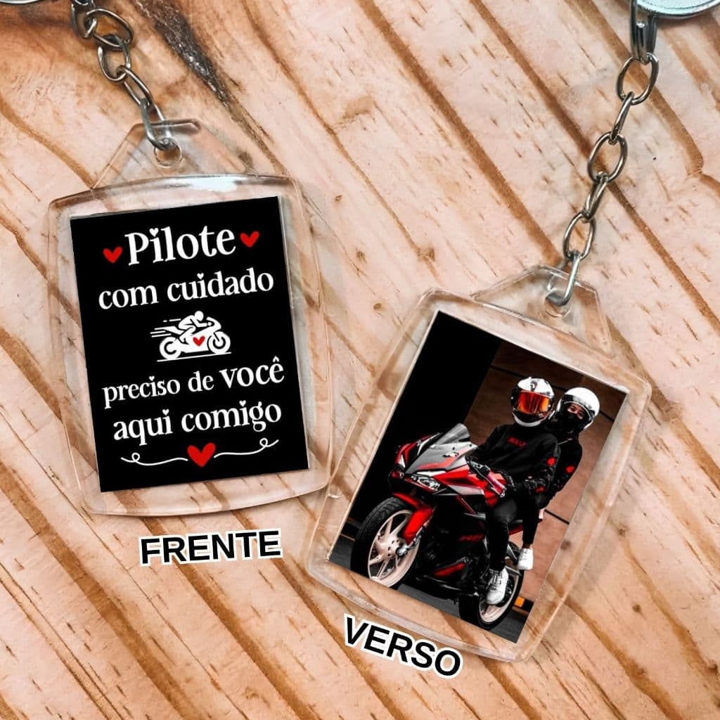 Chaveiro Pilote ou Dirija com cuidado personalizado com foto