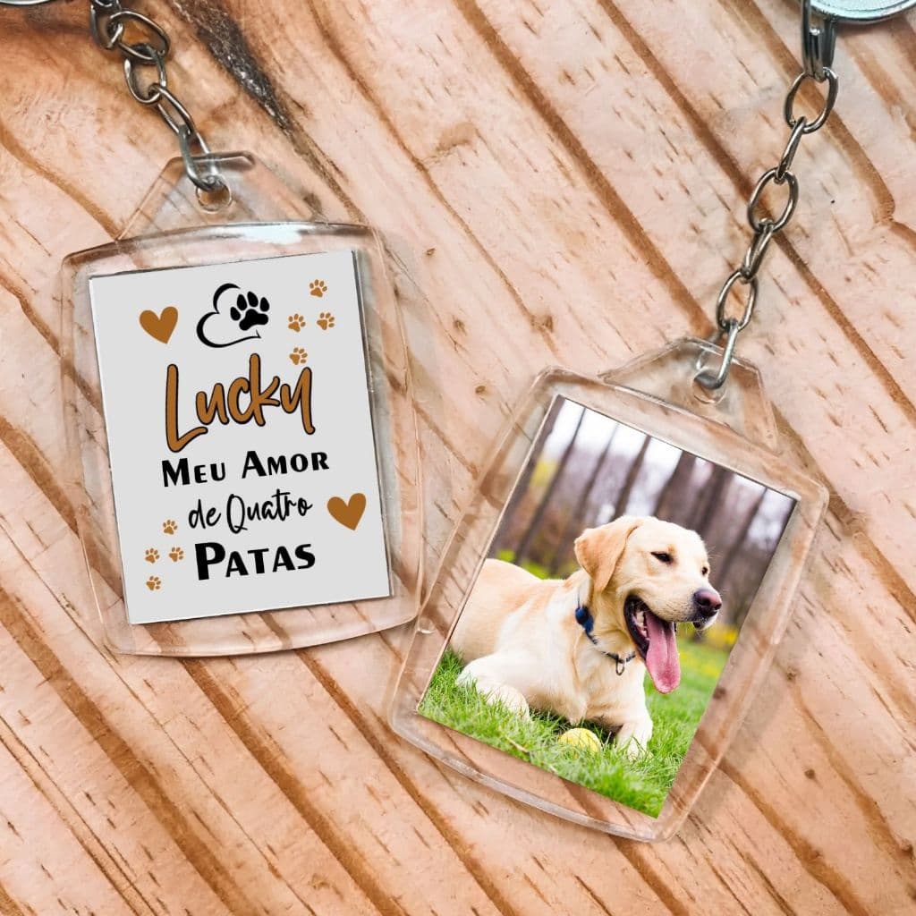 Chaveiro personalizado com foto do seu pet/cachorro,gato