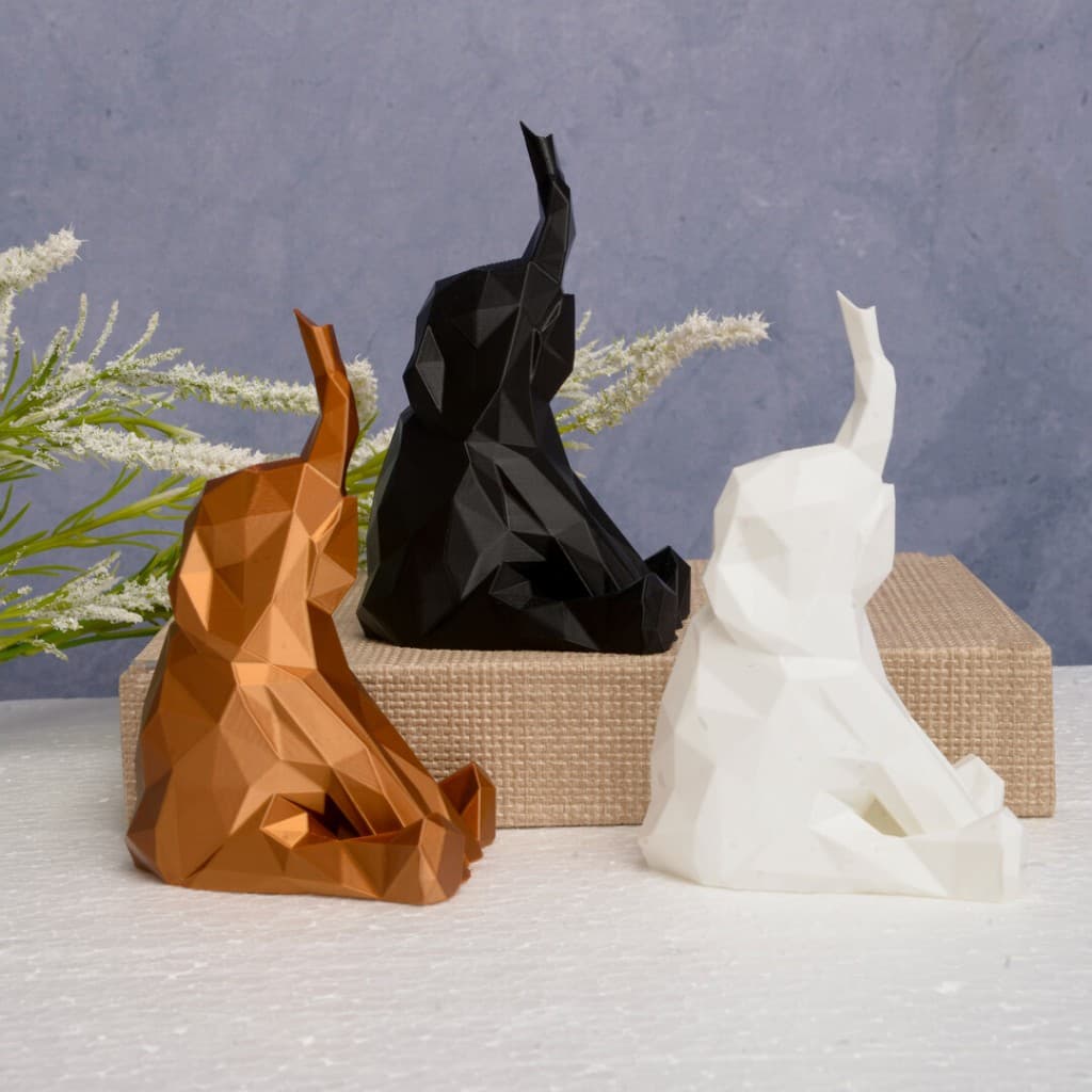 Elefante Decorativo 12 ou 15 cm | Enfeite Estátua para Casa, Sala, rack, Estante, Escritório ou Presente, em plástico