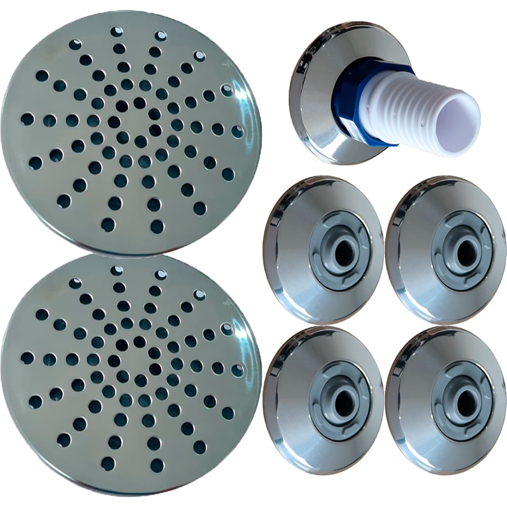 Kit Dispositivo Inox 4 Retorno 01 Aspiração 2 Ralo Encaixe