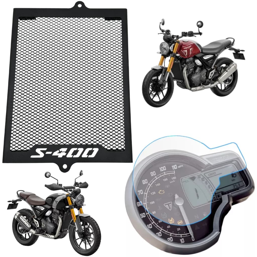 Protetor De Radiador + Pelicula Painel Speed 400 Scrambler 400 Triumph