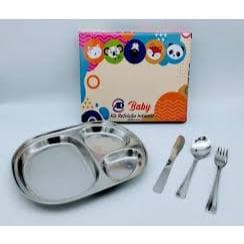 Kit Refeição Infantil - Garfo, Faca, Colher todos em Inox. Alimentação Infantil. Talher Infantil