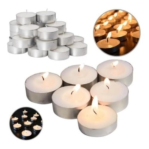 Kit 10 20 ou 30 Velas Richot Brancas Com Suporte em Alumínio - Decoração com Qualidade e Segurança