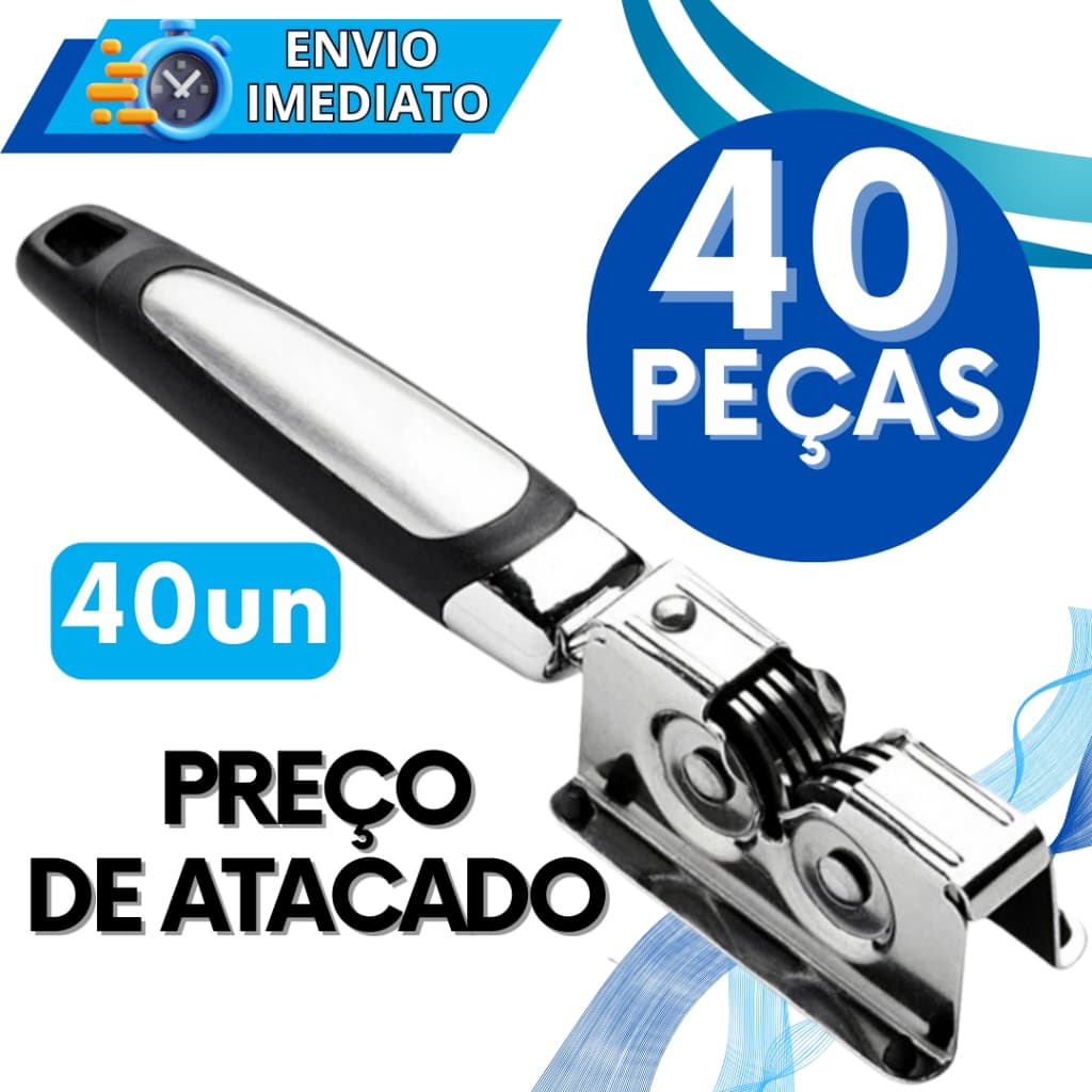 KIT Jogo 40 Afiador Amolador de Faca Tesoura Canivete Aço Inox Profissional Resistente para Casa Restaurante 3 Laminas