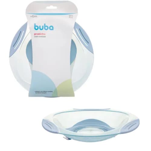 Prato Infantil Azul com Ventosa Buba – Silicone Livre de BPA