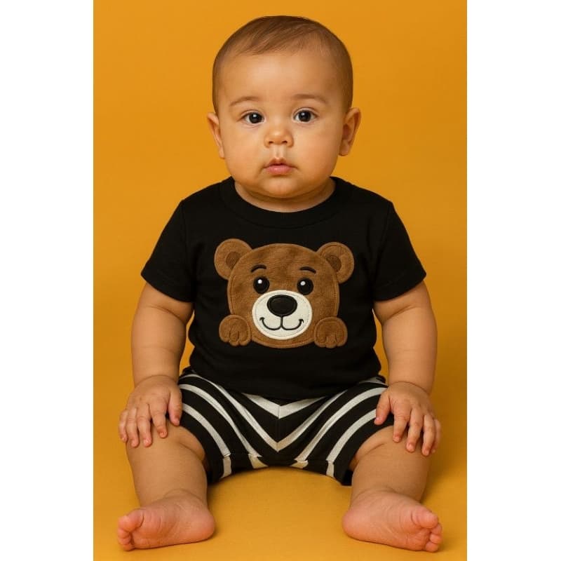 Conjunto Verão Menino Ursinho – Estilo e Conforto para os Pequenos! 🧸☀️