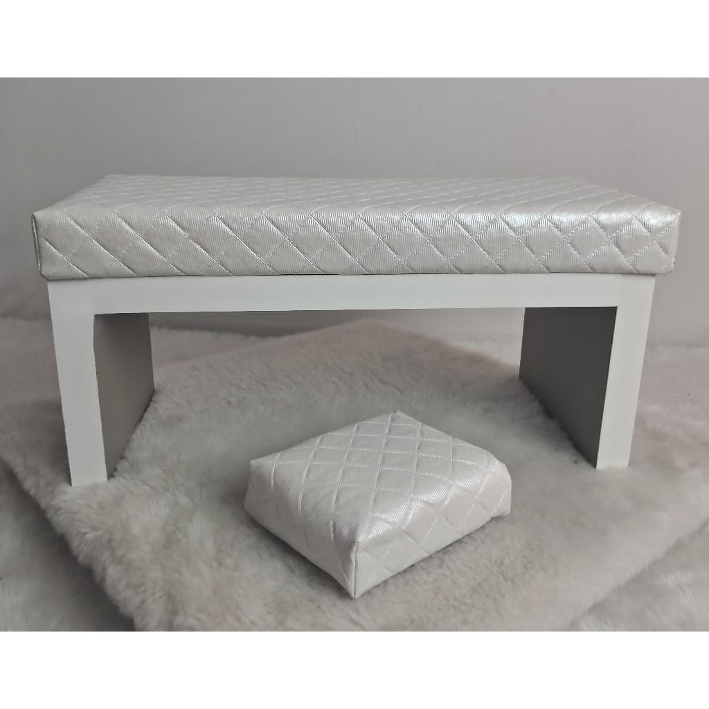 Apoio de Mão p/ Manicure (USA) em CORINO DIAMANTE e em mdf c/ cores diversas, e GRÁTIS apoio de cotovelo.