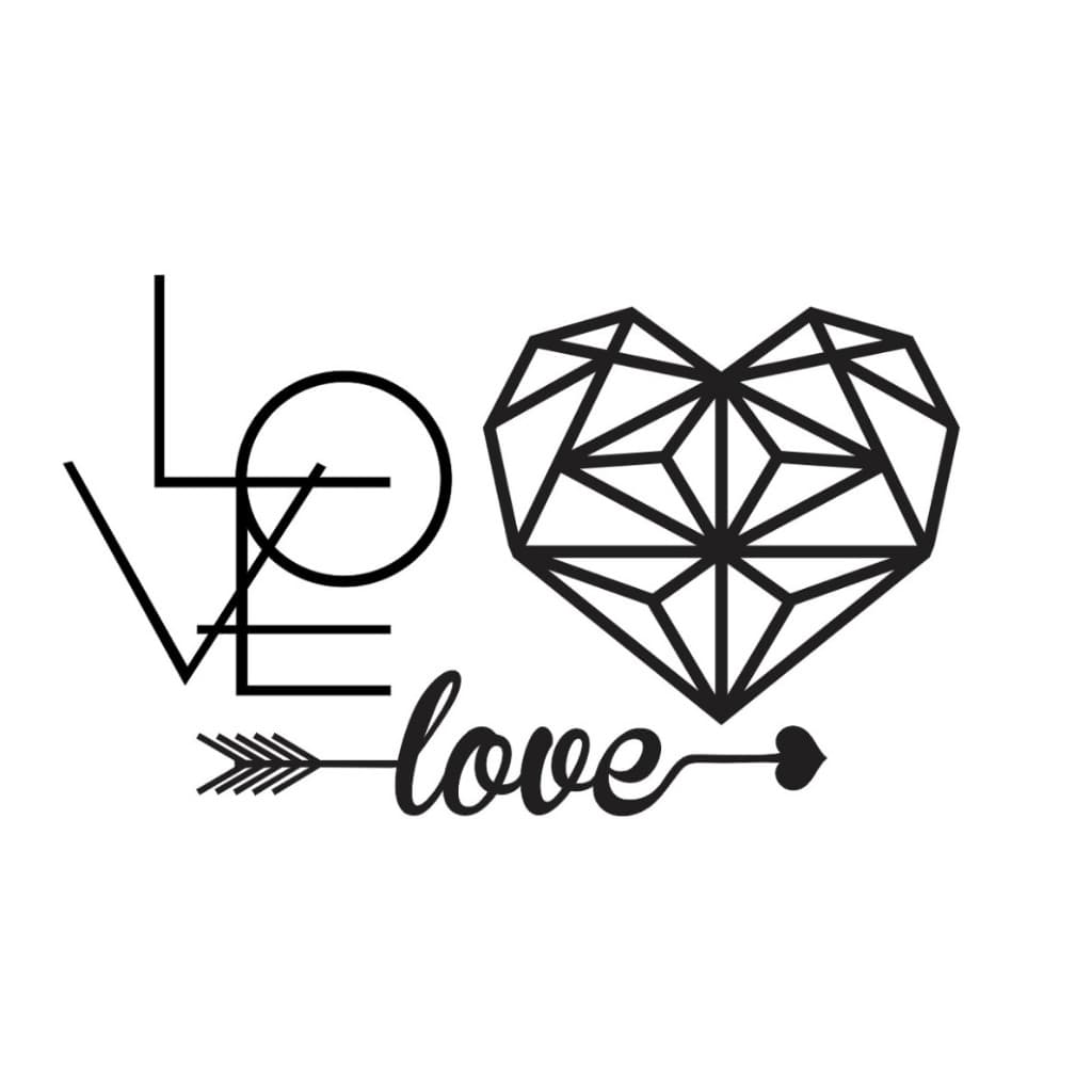Kit Love Rose Gold Coração Geo Flecha Mdf