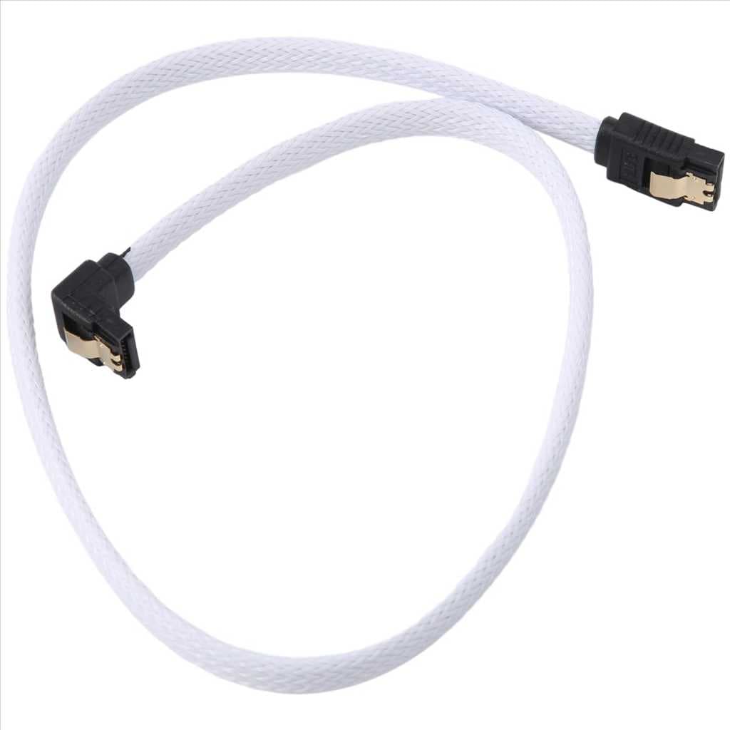 Cabo de Dados Sata Branco 3.0 6 gb/s  Revestimento de Nylon 50 cm