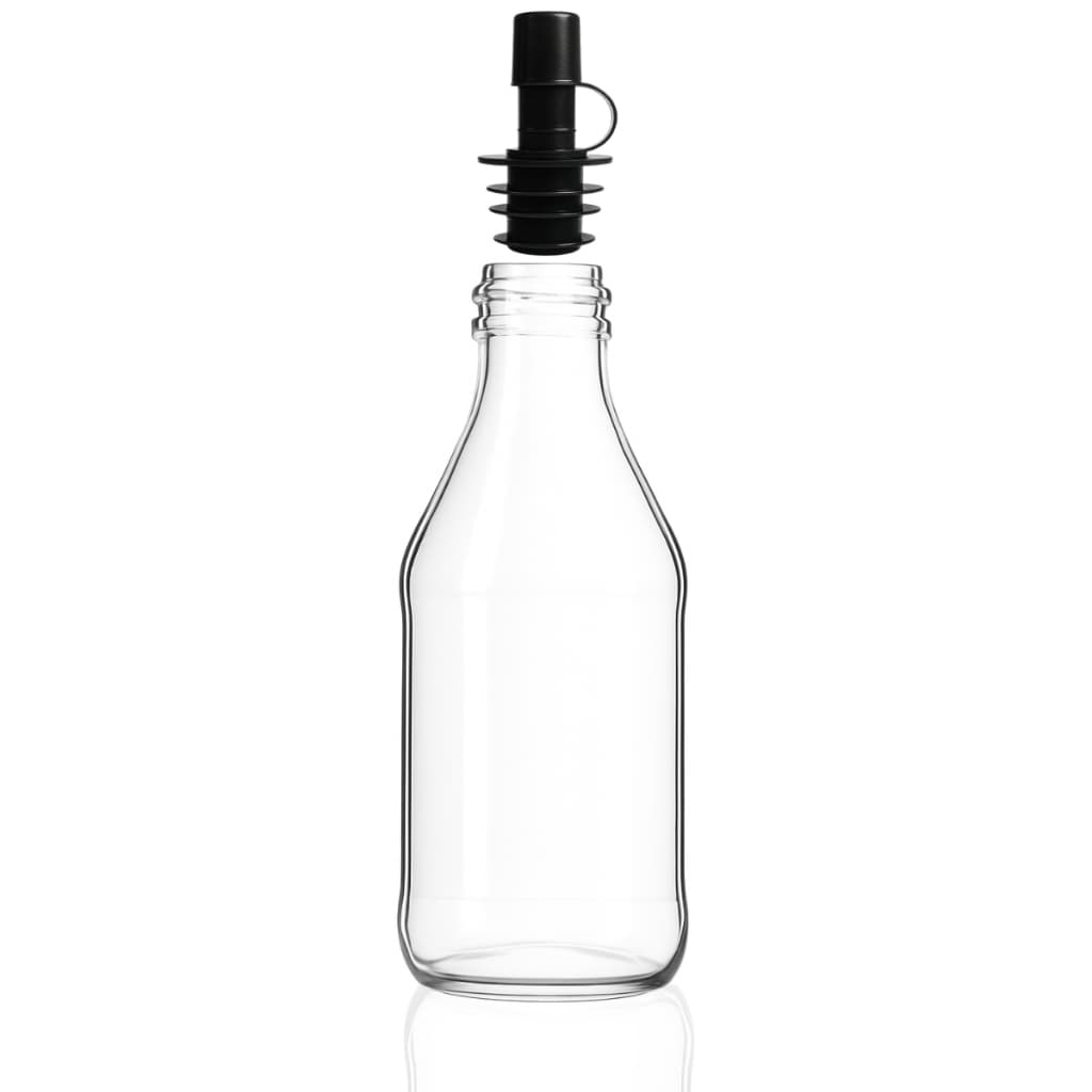 05 Garrafinha de Vidro Coquinho Liso 200ml com Bico Dosador Pimenta Molho Bebidas