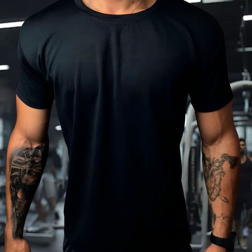 Camisa Dry Fit Masculina Camiseta Lisa Respirável Academia Corrida Leve Esportiva Anti-odor