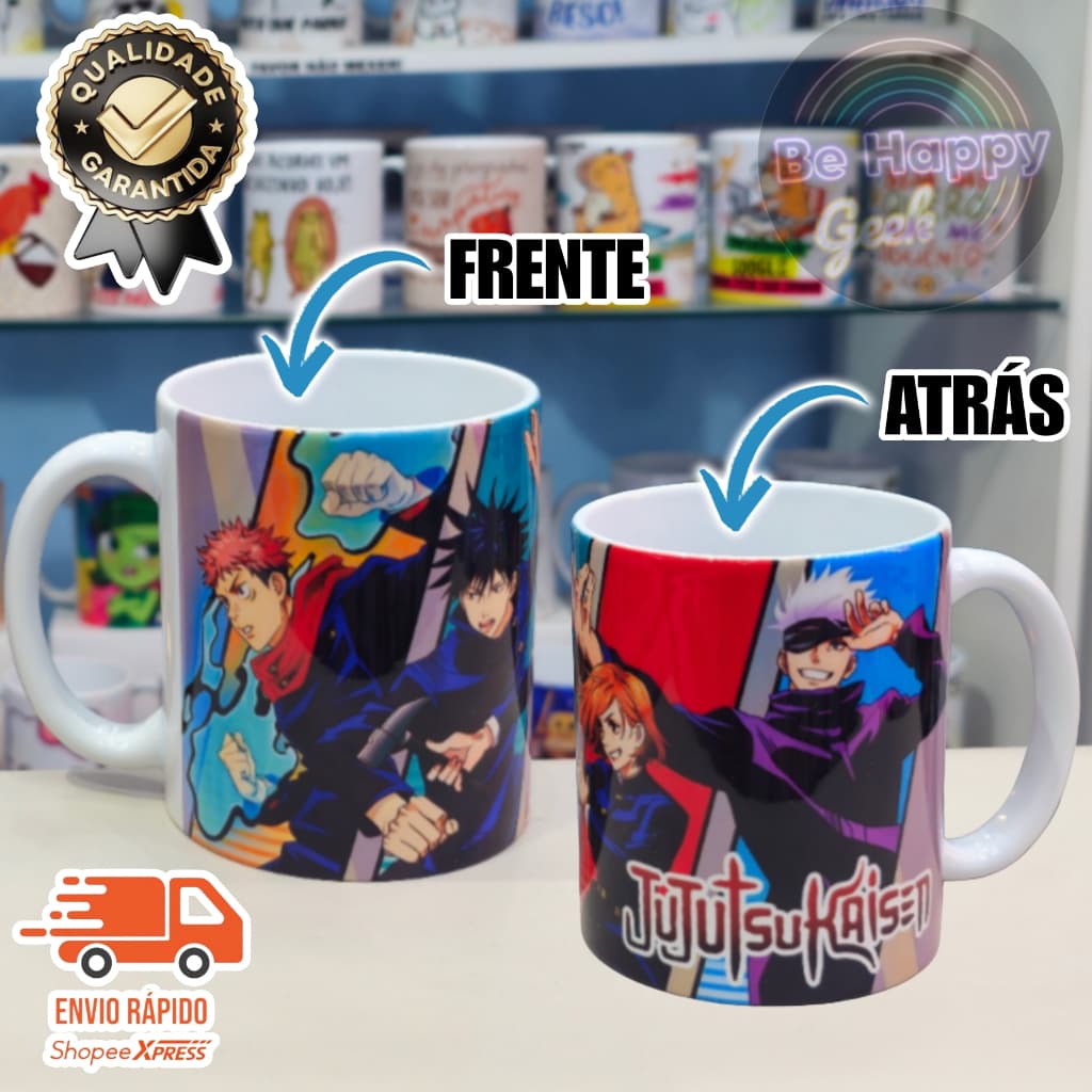 Caneca de Porcelana Premium JUJUTSU KAISEN ANIME Geek Adulto Infantil Presente Personalizada