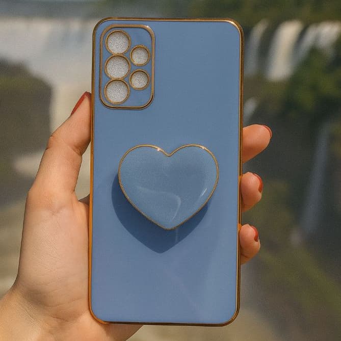 Capinha de Celular Suporte de Coração Samsung A10/A12/A13/A22/A23/A30S/A32/A50/A50S