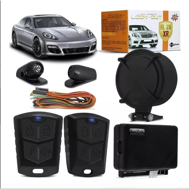 Alarme Automotivo Universal Trava Porta e Sobe Vidros + 2 controles AL-XR20