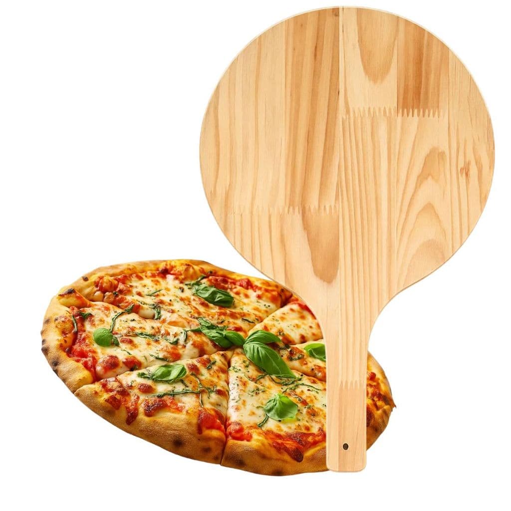 Pá para Pizza em Madeira Pinus Cabo Curto 35cm Massas Esfiha Forno Pizzaria Para Servir