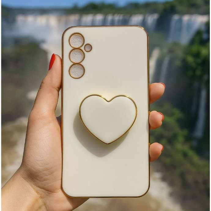 Capinha de Celular Suporte de Coração Samsung M12 M13 M14 M15 M23 M32 M33 M34 M35 M53 M54 M55
