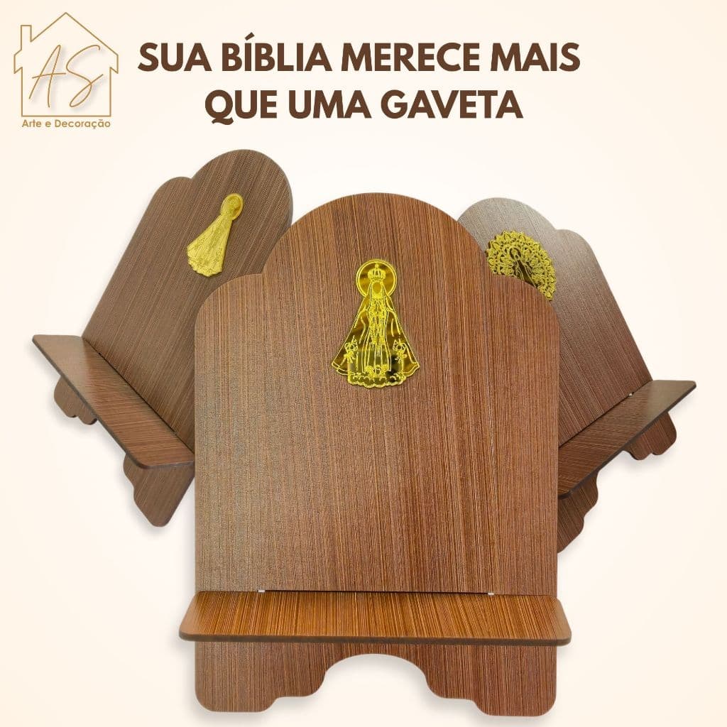 Porta Bíblia Católico decoração cristã - MDF 4MM - Nossa Senhora Aparecida