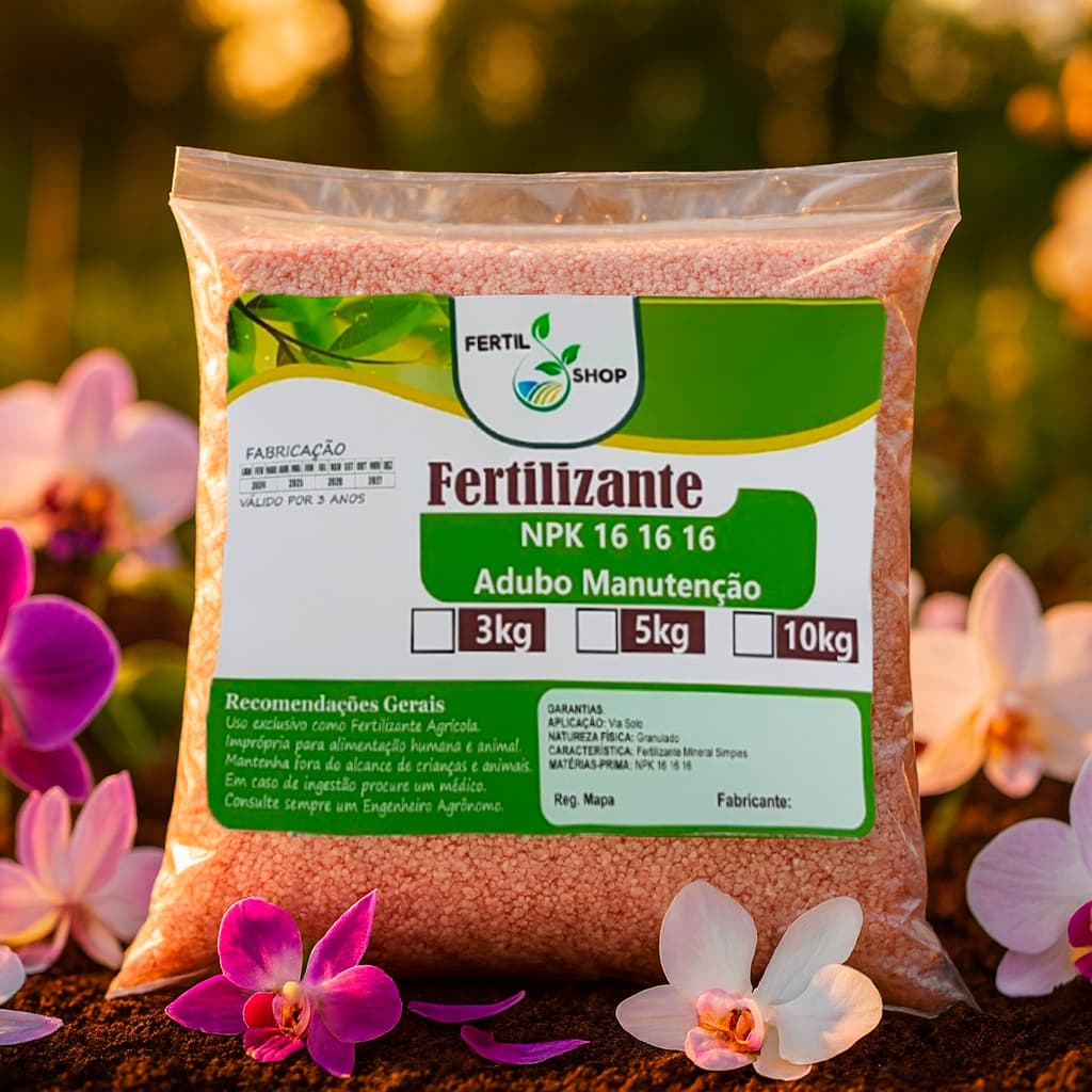 Fertilizante Granulado NPK 16-16-16 – Nutrição Equilibrada Solo 10kg a 25kg